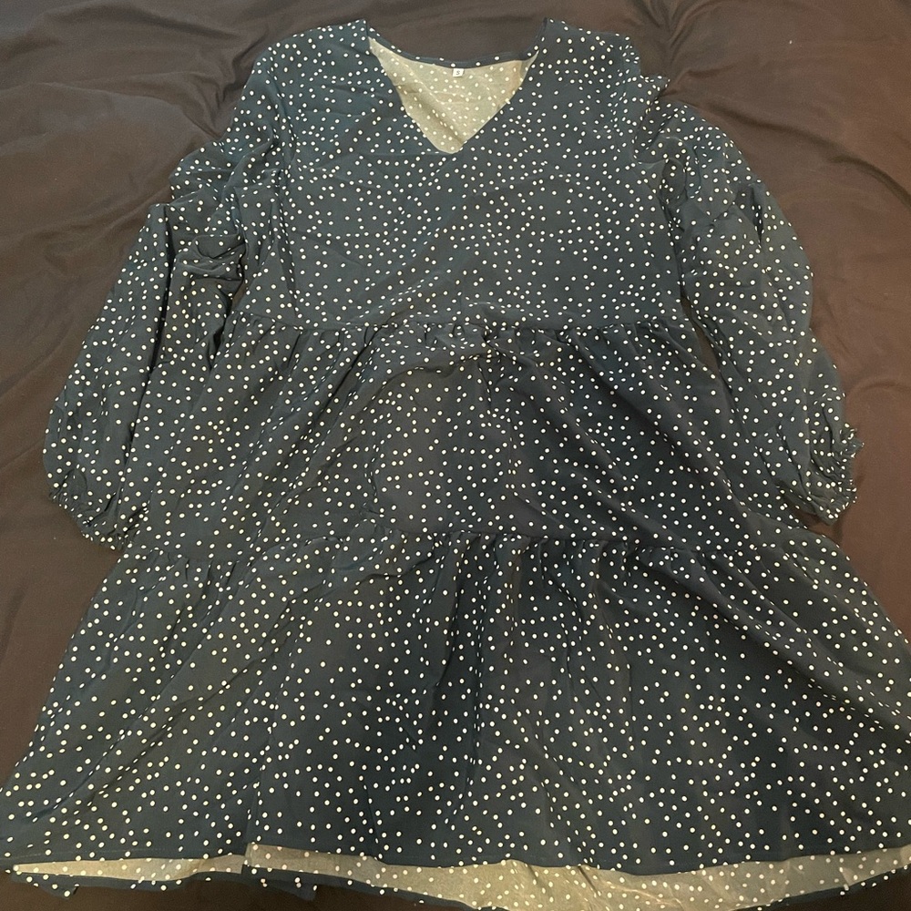 Dark Green Polka Dot Dress